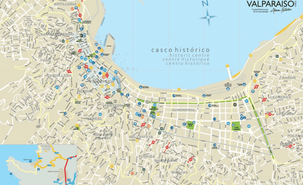 Mapa das regiões de Valparaíso Mapa das regiões de Valparaíso