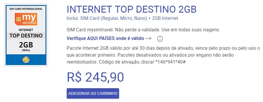 Pacote de Internet para América do Sul: Chip Pré Pago Pacote de Internet para América do Sul: Chip Pré Pago