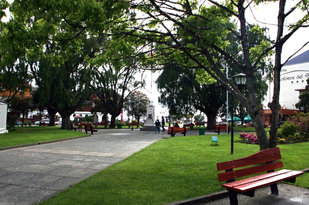 Plaza de Armas em Puerto Varas, no Chile Plaza de Armas em Puerto Varas, no Chile